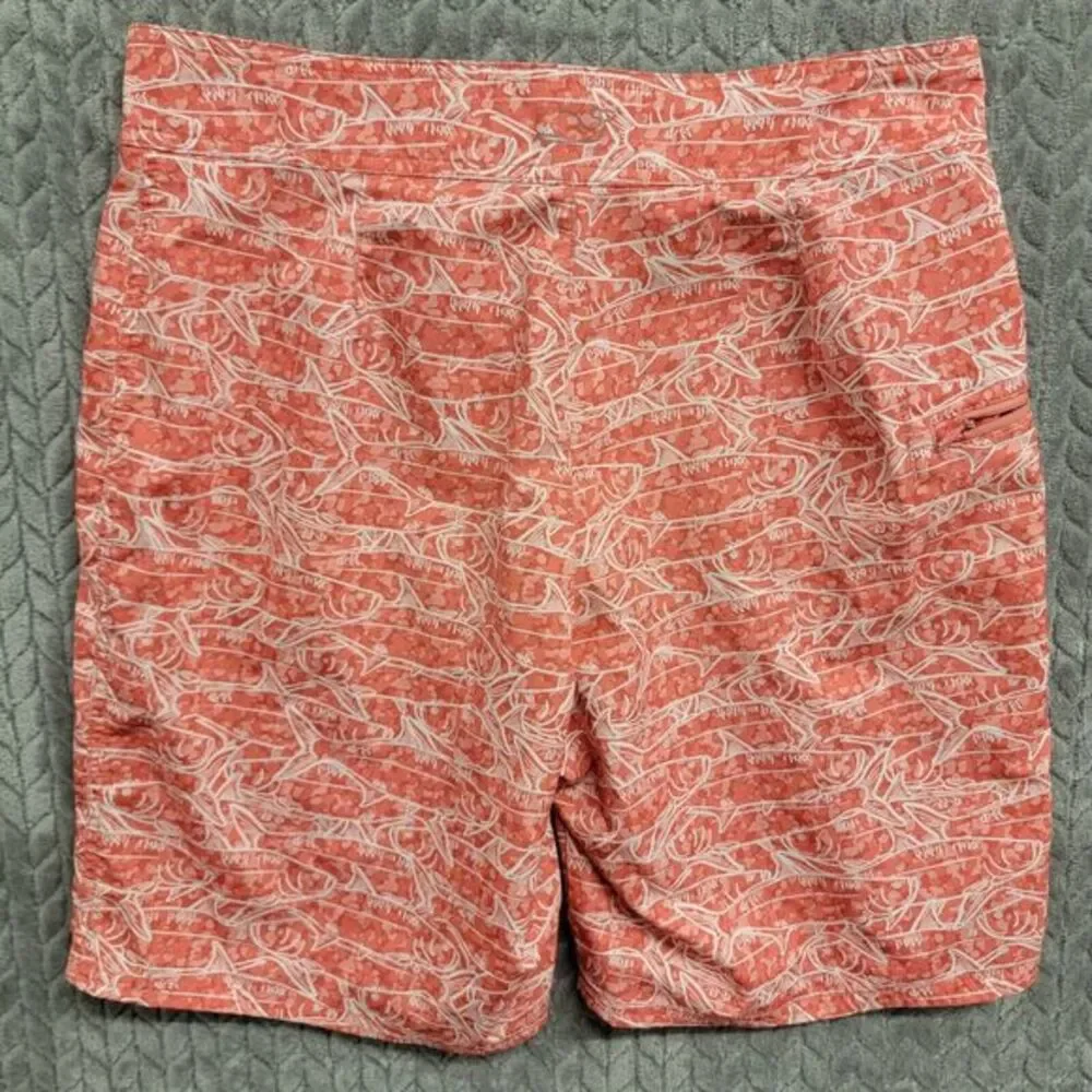 Vineyard‎ Vines Men's Swim Board Shorts Sz 30 Coral Pink Fish Surfing